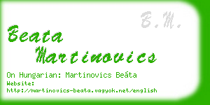 beata martinovics business card