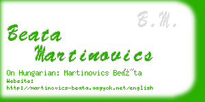 beata martinovics business card